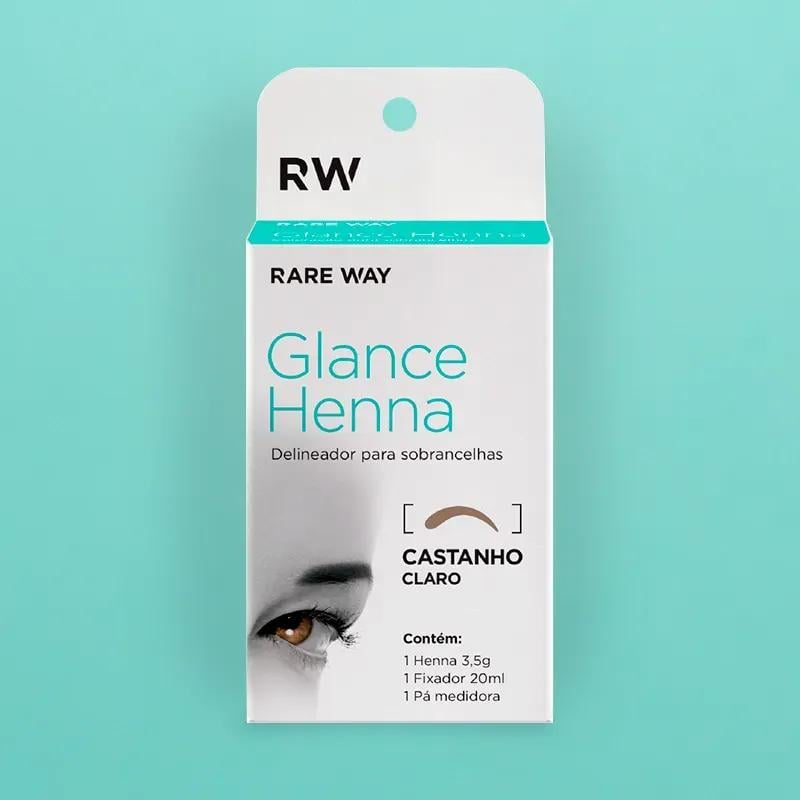 Henna para Sobrancelhas Glance Castanho Claro 3,5g - Rare Way - foto principal
