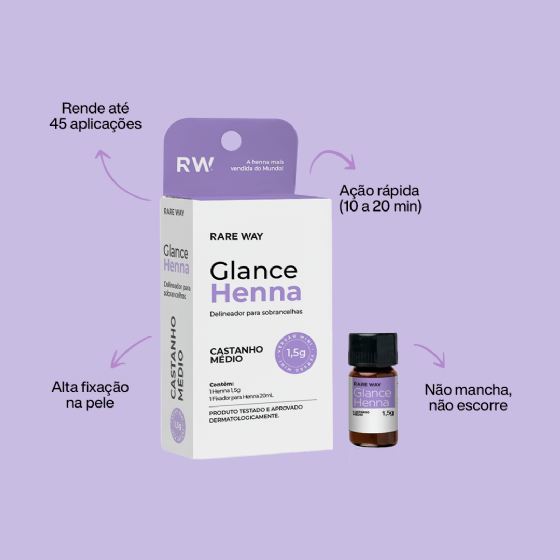 Glance Henna Mini Castanho Médio 1,5g - Rare Way