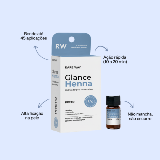 Glance Henna mini Preto 1,5g - Rare Way