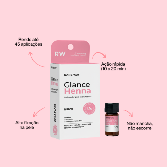 Glance Henna mini Ruivo 1,5g - Rare Way