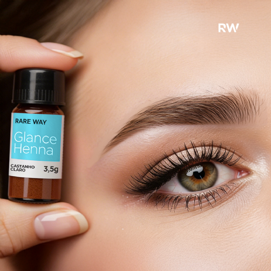 Henna para Sobrancelhas Glance Castanho Claro 3,5g - Rare Way