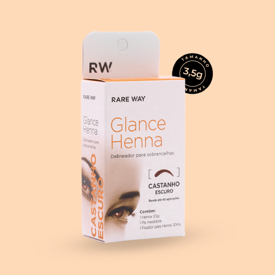 Henna para Sobrancelhas Glance Castanho Escuro 3,5g - Rare Way