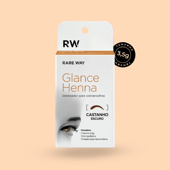 Henna para Sobrancelhas Glance Castanho Escuro 3,5g - Rare Way