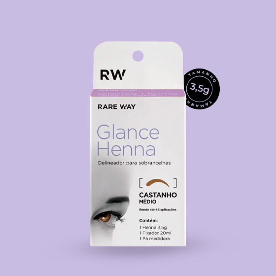 Henna para Sobrancelhas Glance Castanho Médio 3,5g - Rare Way