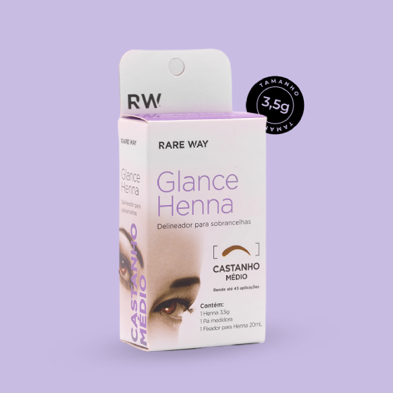 Henna para Sobrancelhas Glance Castanho Médio 3,5g - Rare Way