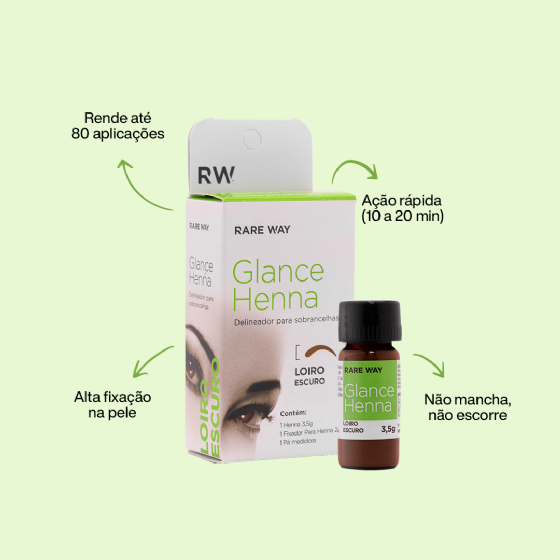 Henna para Sobrancelhas Glance Loiro Escuro 3,5g - Rare Way