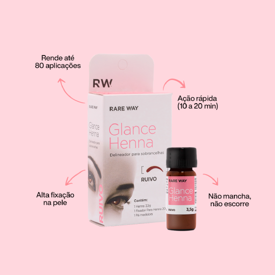 Henna para Sobrancelhas Glance Ruivo 3,5g - Rare Way