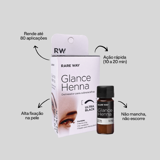 Henna para Sobrancelhas Glance Ultra Black 3,5g - Rare Way