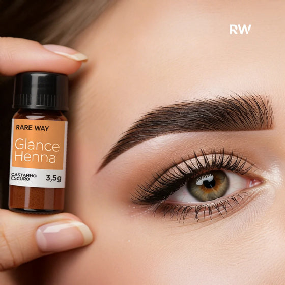 Kit Henna para Sobrancelhas Glance Castanho Escuro e Ultra Black 3,5g Rare Way