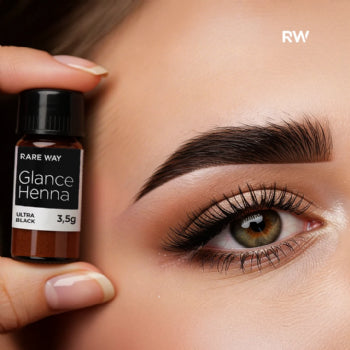 Kit Henna para Sobrancelhas Glance Castanho Escuro e Ultra Black 3,5g Rare Way