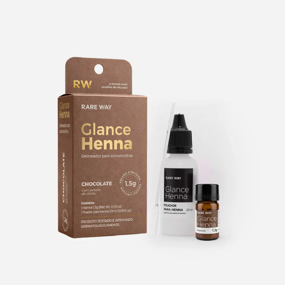 Kit Glance Brow Lamination e Henna Mini Chocolate 1,5g Rare Way