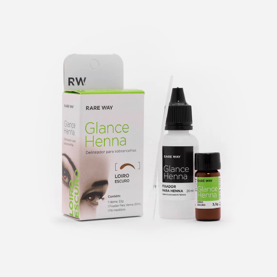 Kit Henna para Sobrancelhas Glance Loiro Claro e Loiro Escuro 3,5g Rare Way