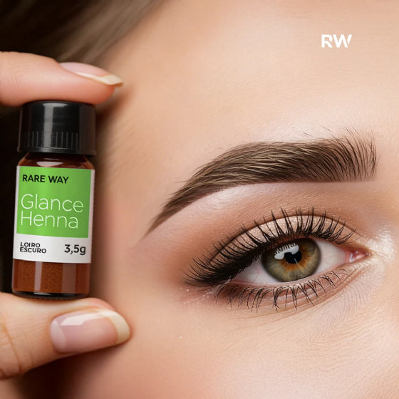 Kit Henna para Sobrancelhas Glance Loiro Claro e Loiro Escuro 3,5g Rare Way