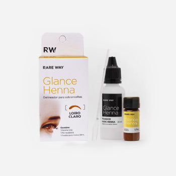 Kit Henna para Sobrancelhas Glance Loiro Claro e Loiro Escuro 3,5g Rare Way