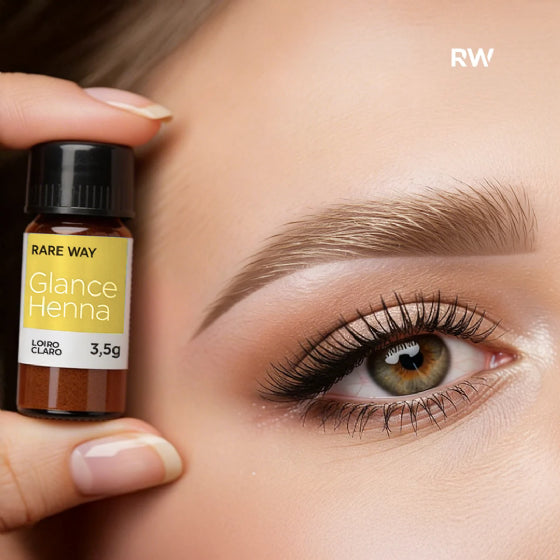 Kit Henna para Sobrancelhas Glance Loiro Claro e Loiro Escuro 3,5g Rare Way