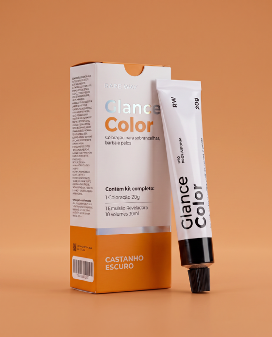Glance Color Castanho Escuro Coloração Para Sobrancelhas Barba e Pelos
