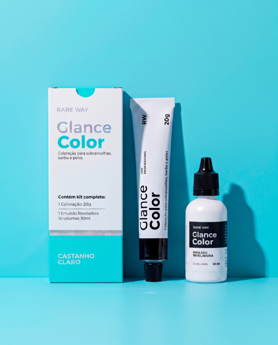 Glance Color Coloração para sobrancelhas Barba e Pelos Castanho Claro