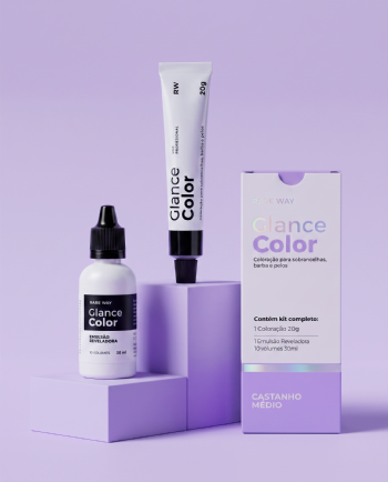 Glance Color Castanho Médio Coloração Para Sobrancelhas Barba e Pelos