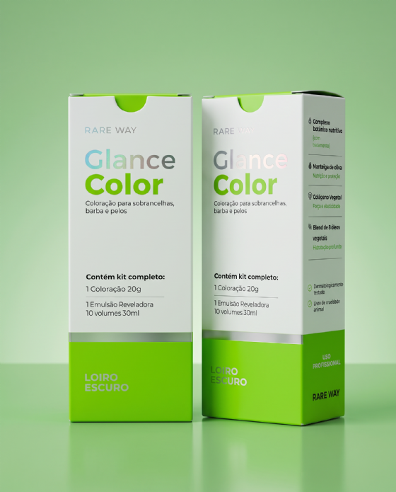 Glance Color Loiro Escuro Coloração Para Sobrancelhas Barba e Pelos