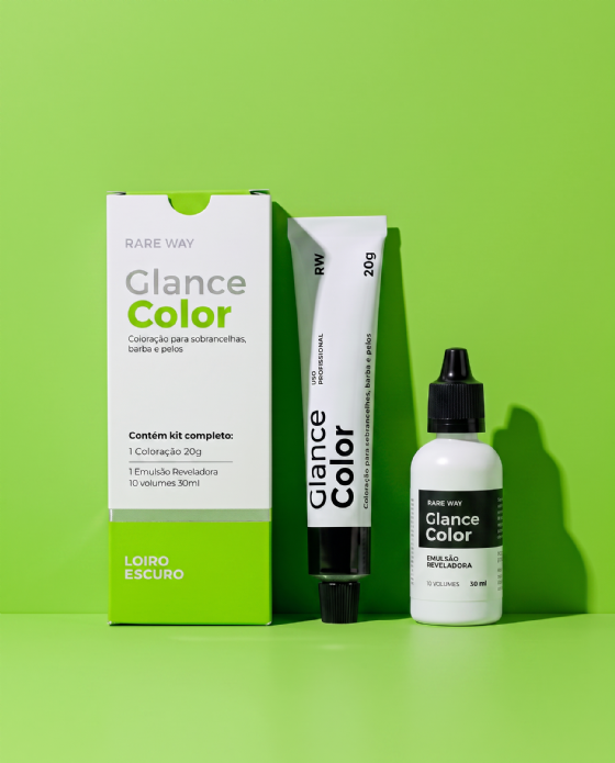 Glance Color Loiro Escuro Coloração Para Sobrancelhas Barba e Pelos