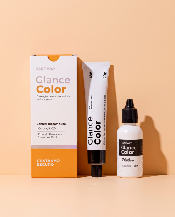 Glance Color Castanho Escuro Coloração Para Sobrancelhas Barba e Pelos