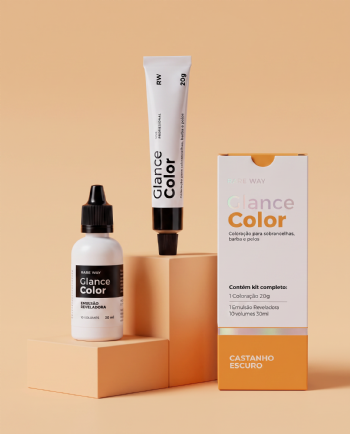 Glance Color Castanho Escuro Coloração Para Sobrancelhas Barba e Pelos