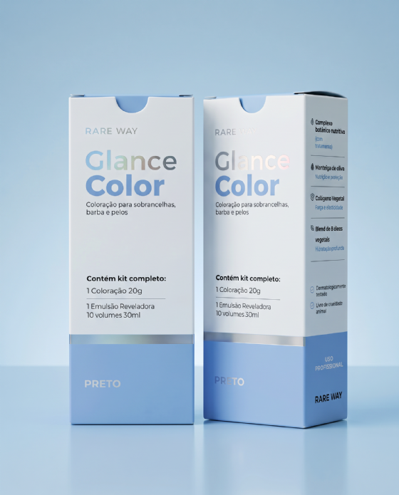 Glance Color Preto Coloração Para Sobrancelhas Barba e Pelos