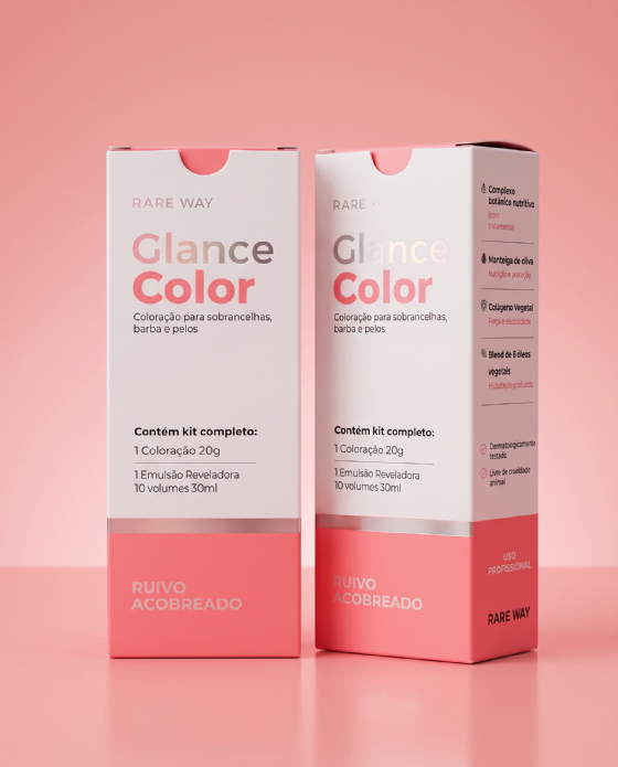 Glance Color Ruivo Acobreado Coloração para sobrancelhas Barba e Pelos
