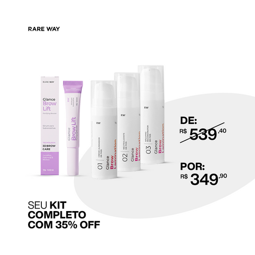 Brow Lamination + Brow Lift - kit completo com 35% off