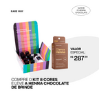 Kit Henna 8 cores + brinde Henna Chocolate