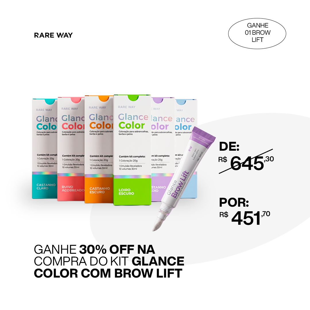 Kit Glance Color + Brow Lift com 30% off